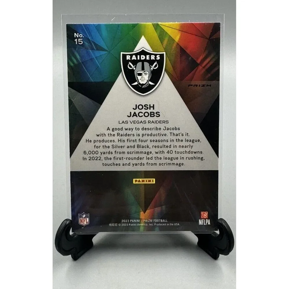 2023 Panini Prizm Football GREEN PRIZM‎ PRIZMATIC Josh Jacobs Las Vegas Raiders